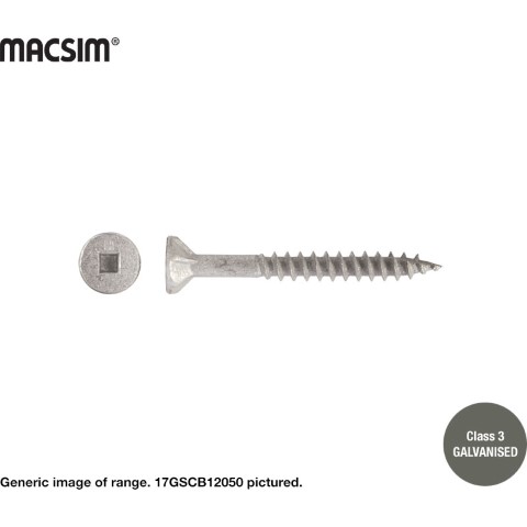 SCREW T17 CSK C3 SQ DRV 12-11 X 100